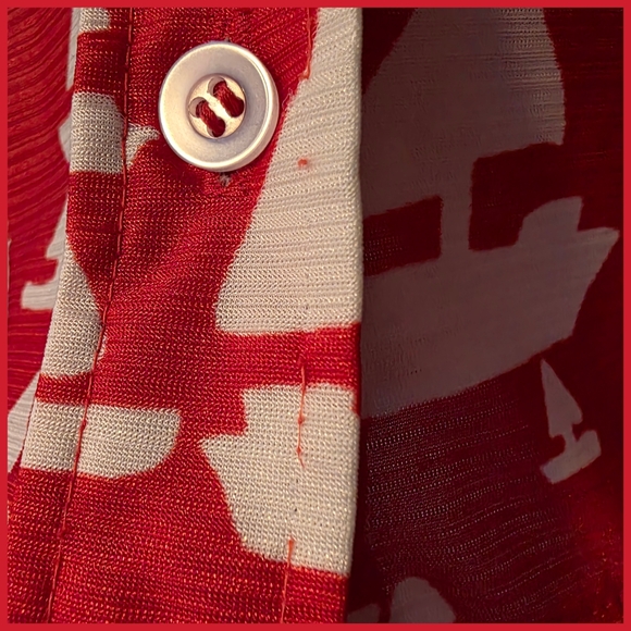 Vintage 80s Womens Red Top Button Up Blouse Nautical Sailboat Booth Bay Small - Picture 7 of 8